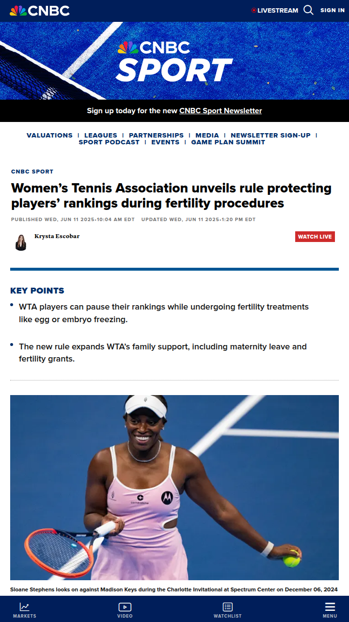WTA’s Game-Changer: Ranking Pause for Moms