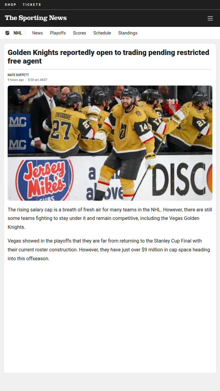 Is Hague on the Move? Knights Face Tough Call