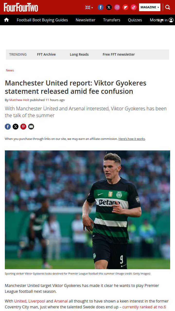 Gyokeres Saga: Red Devils or Gunners Next?