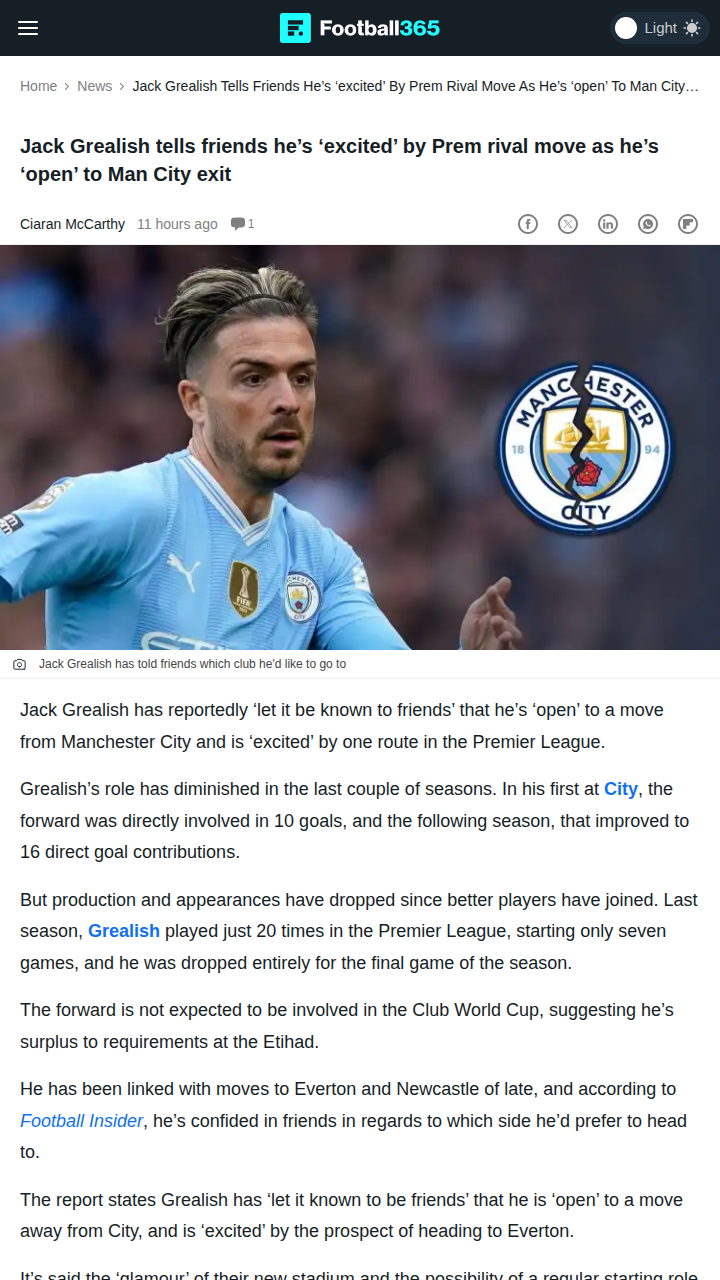 Grealish Eyes Toffees Switch?