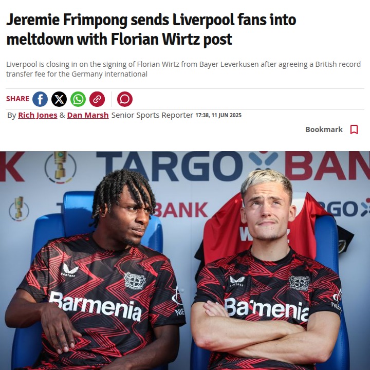 Agent Frimpong Teasing Wirtz to Anfield?