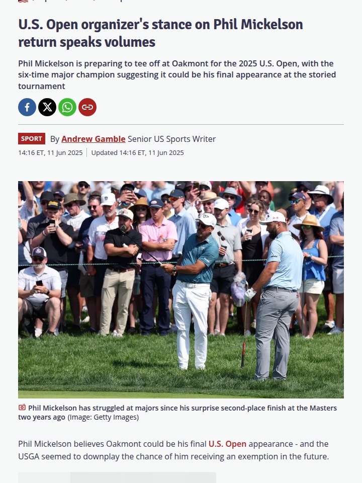 Lefty’s Last Stand at Oakmont?