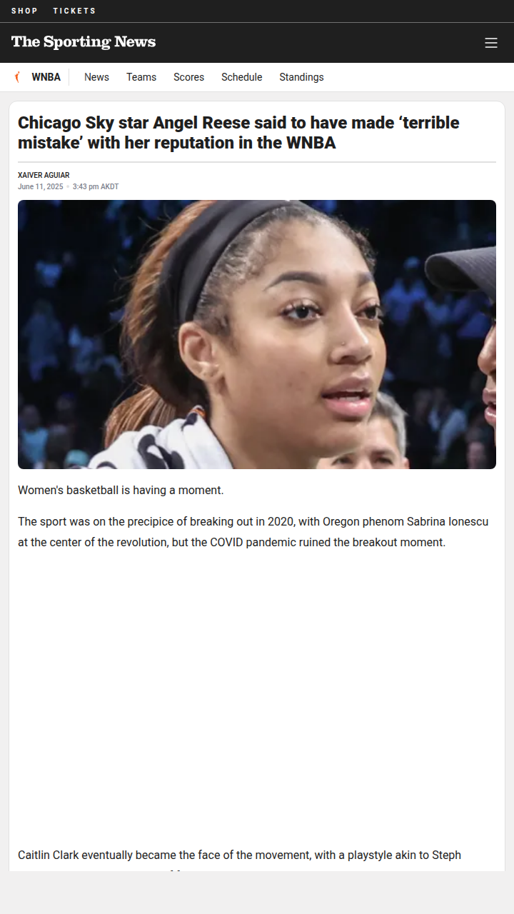 Did Angel Reese Fumble Her WNBA Reputation?