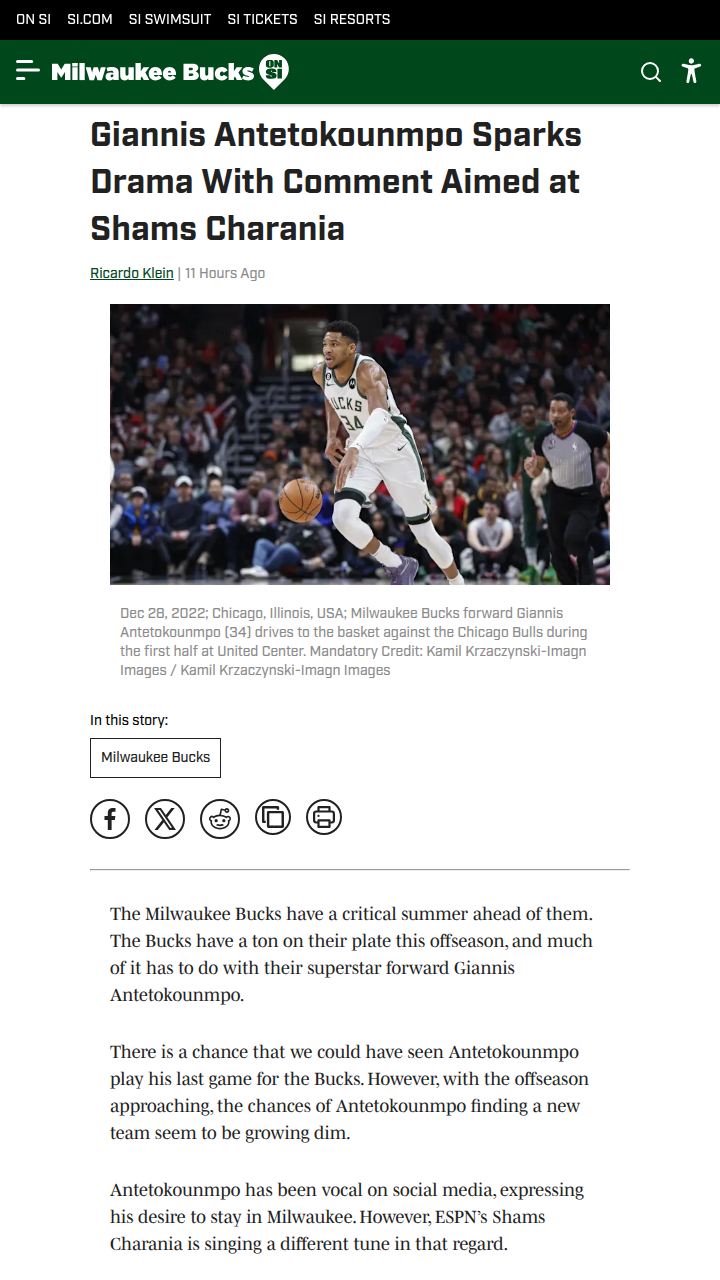 Greek Freak Claps Back at Shams!