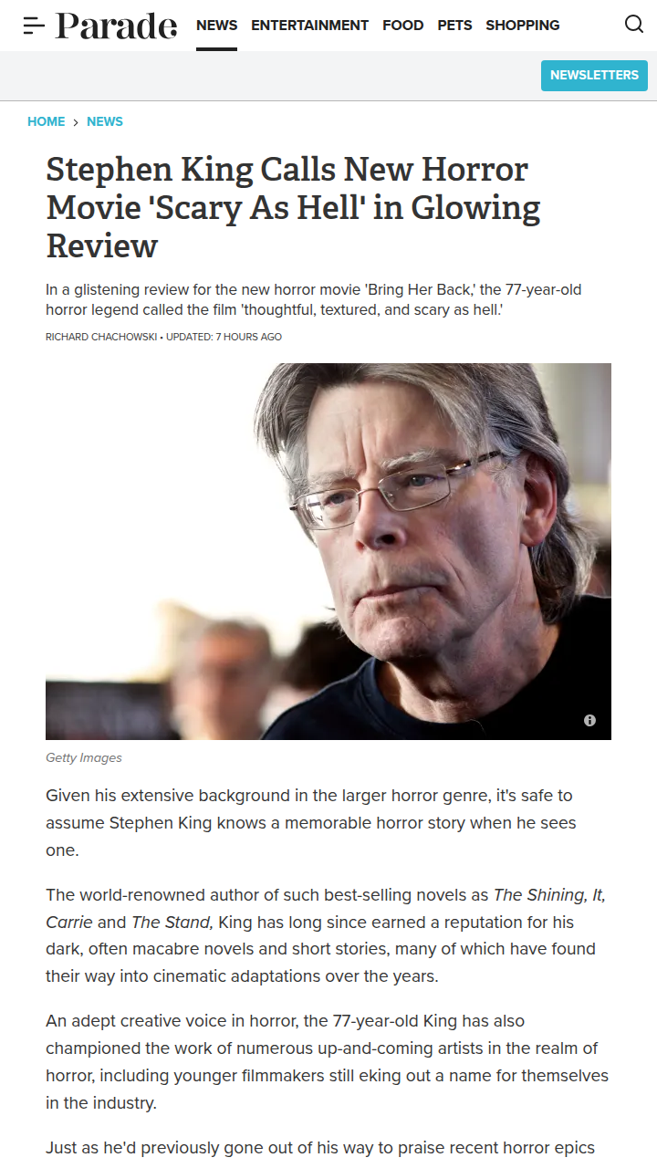 Stephen King’s Horror Stamp of Approval 👑
