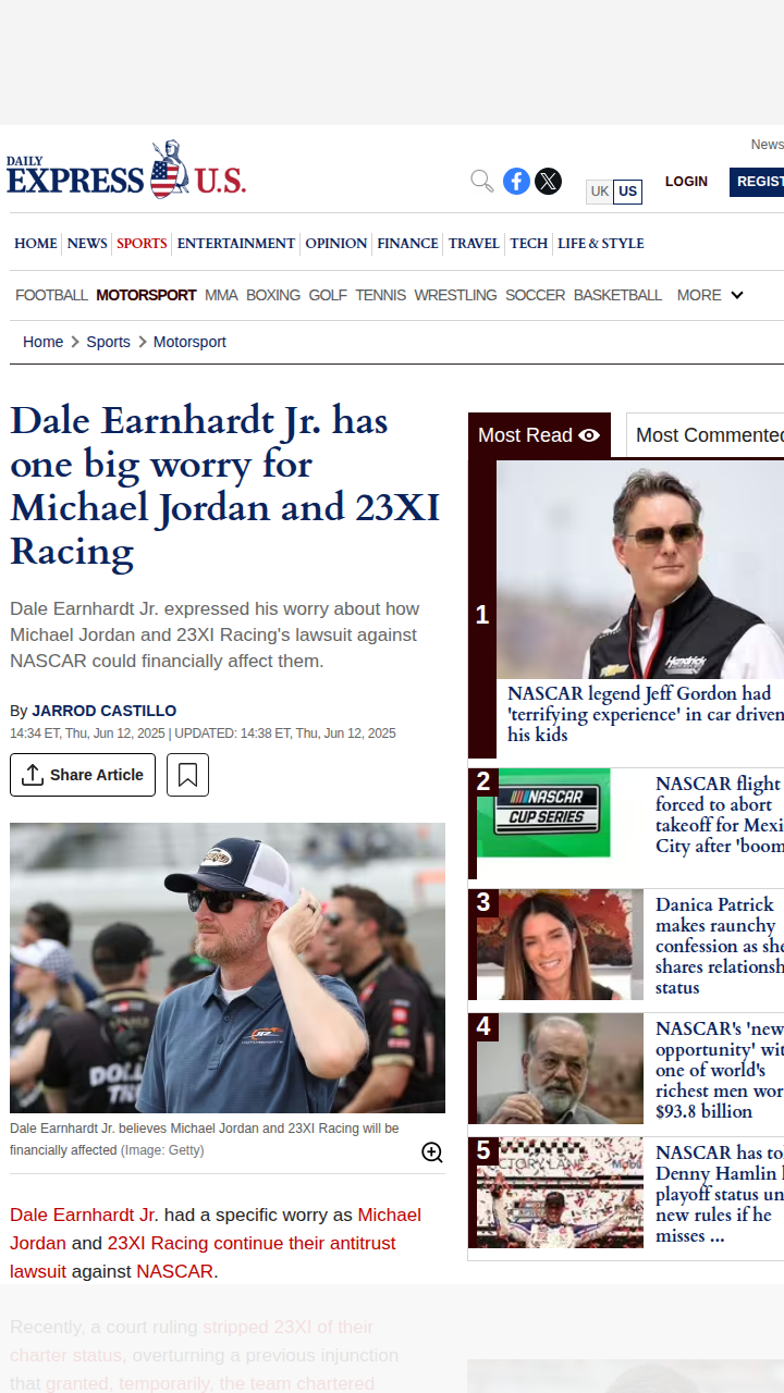 Dale Jr. Sounds Off on 23XI’s Charter Drama