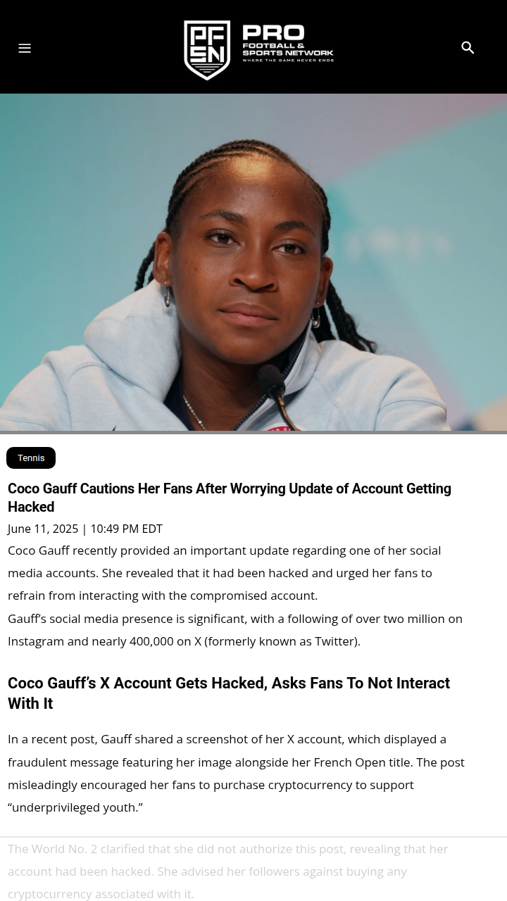Coco Gauff’s Social Media Scare!