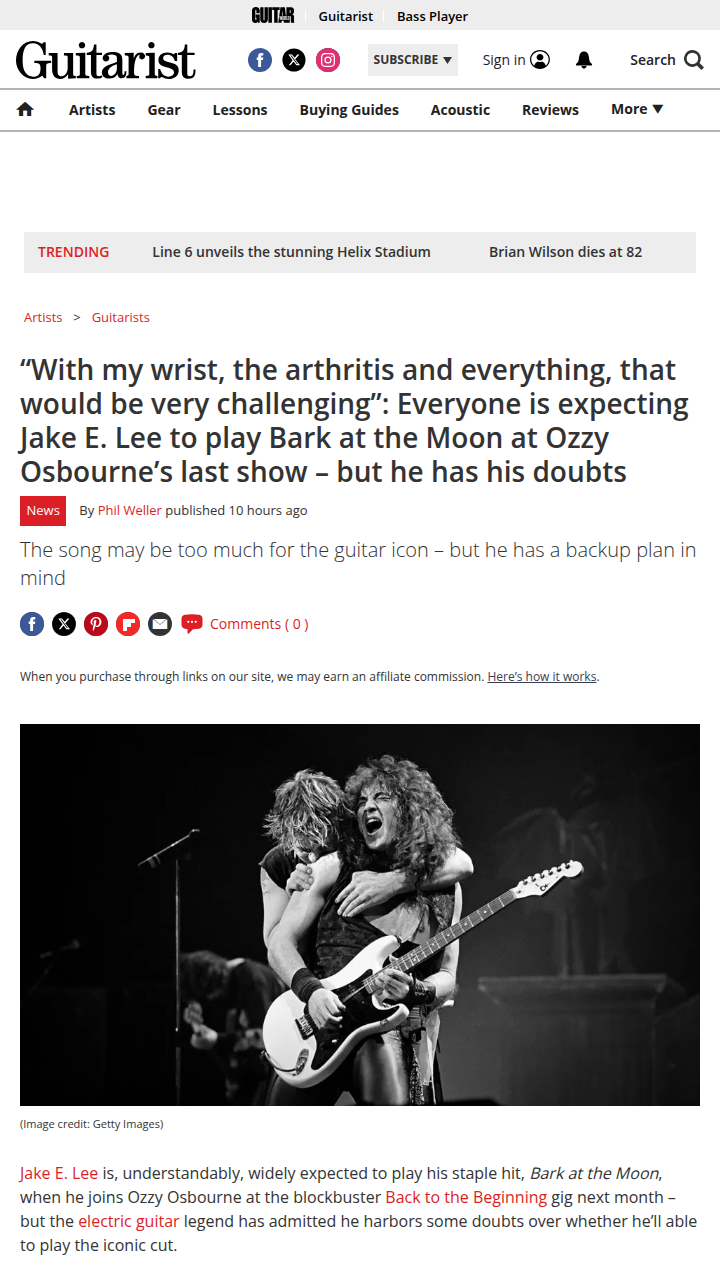 Will Jake E. Lee Skip 'Bark at the Moon'? 🎸