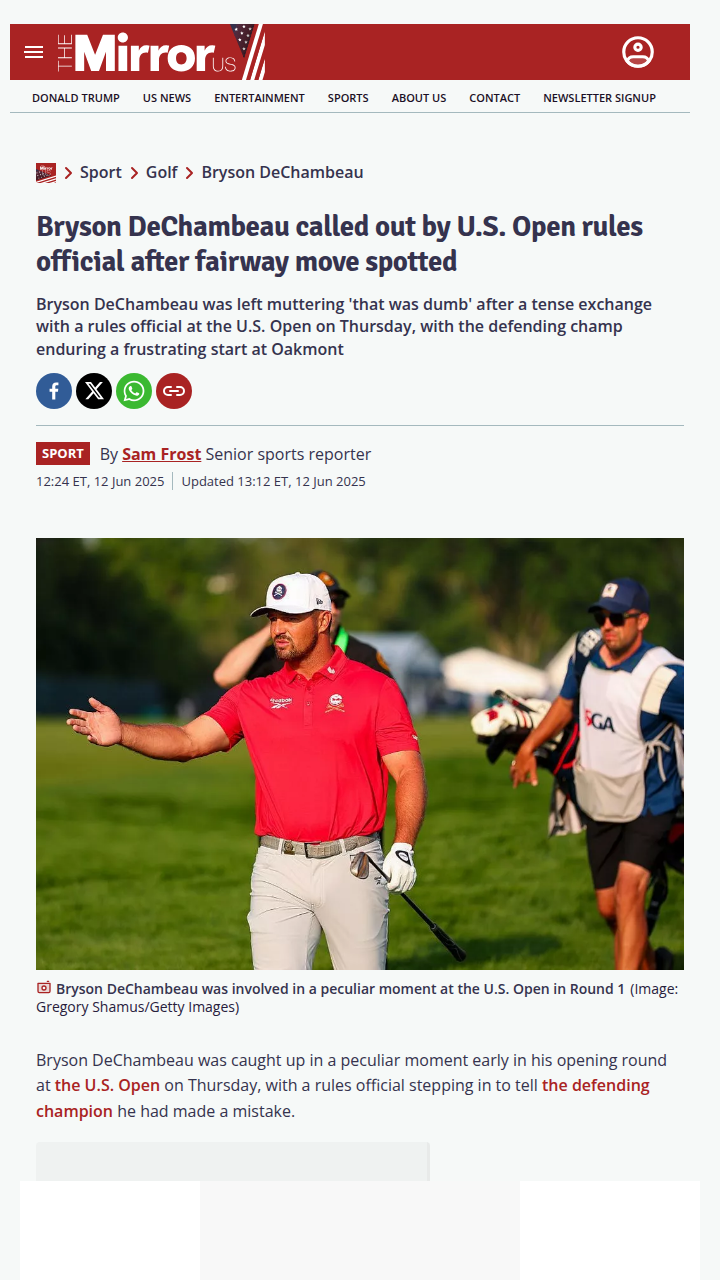 DeChambeau’s Crosswalk Blunder at Oakmont