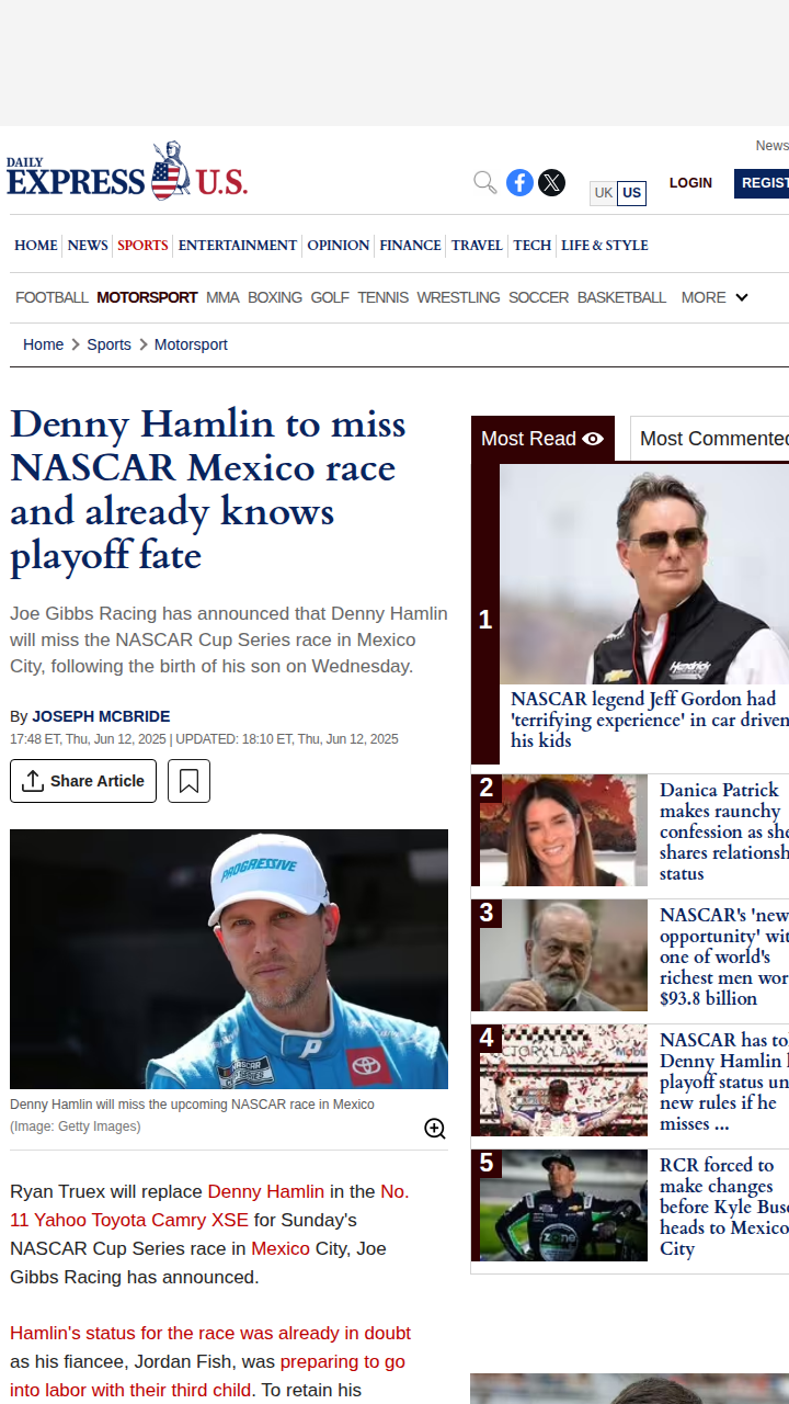 Hamlin Sits Out Mexico—Playoff Hopes Intact?