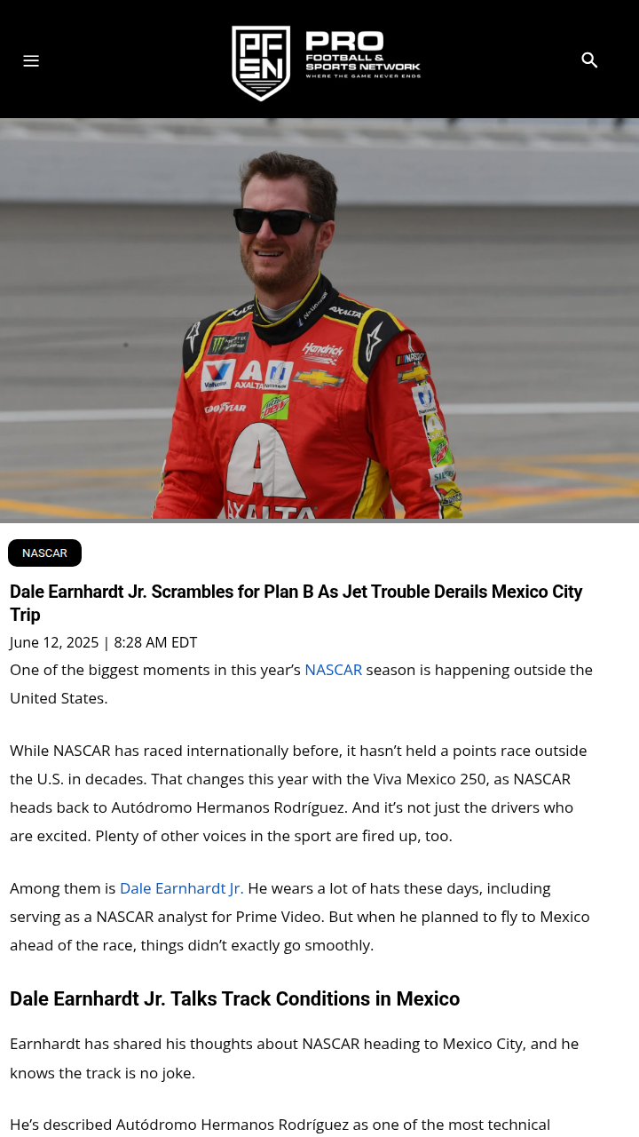 Dale Jr. Hits Turbulence Before Mexico Showdown