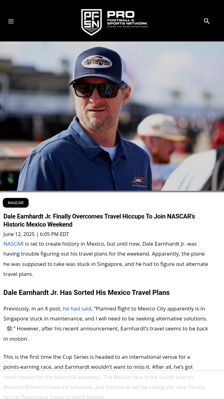 Junior’s Wild Ride to NASCAR Mexico