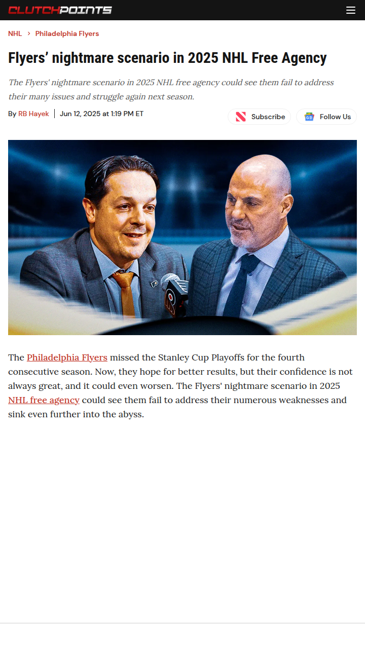 Flyers’ Free Agency: Boom or Bust?