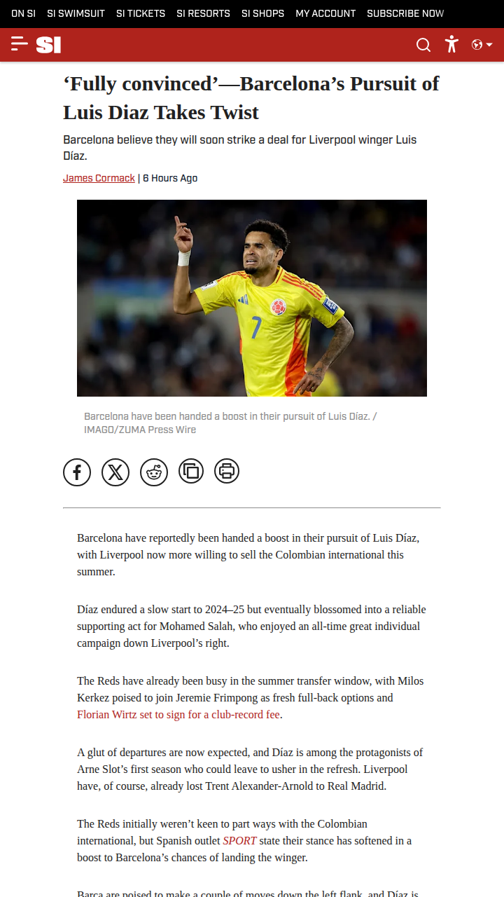 Barça Closing In on Liverpool’s Wizard Díaz?