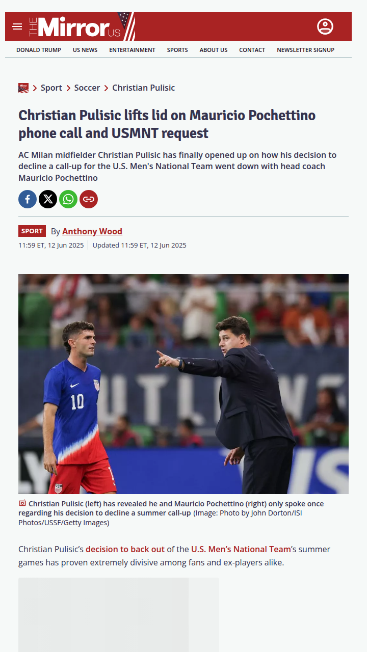 Pulisic’s USMNT Absence: Right Call or Not?