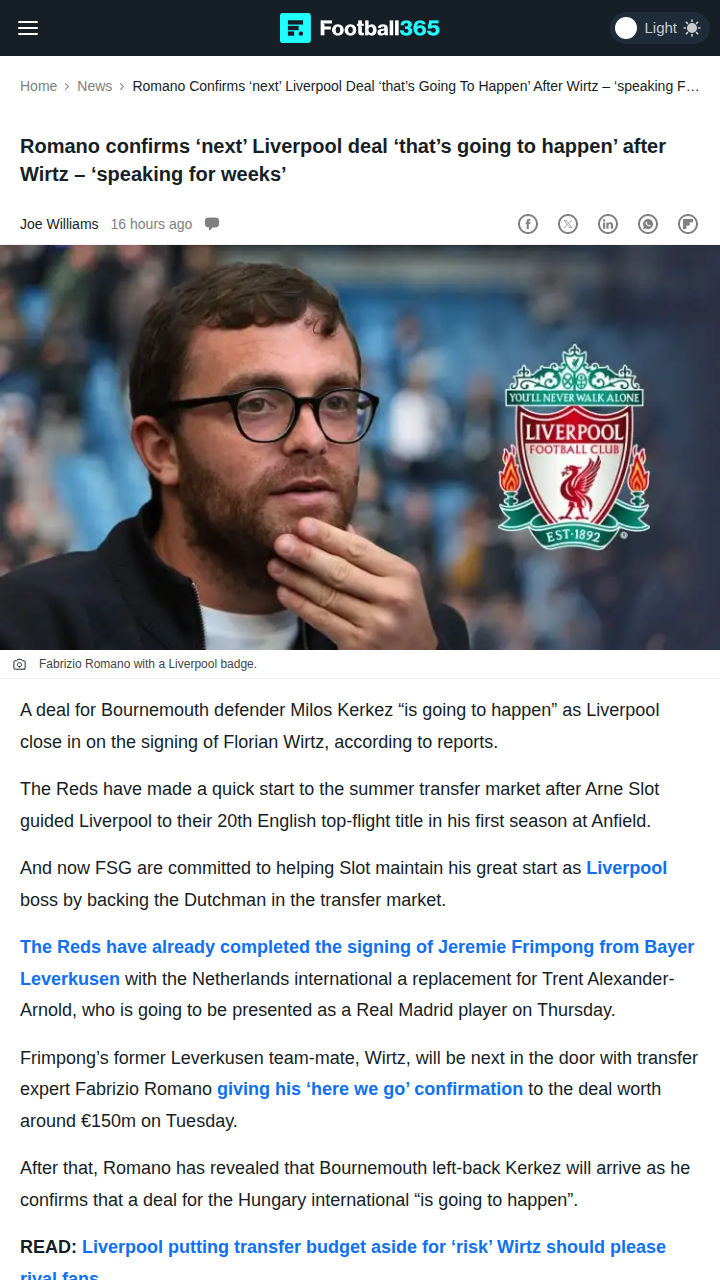 Kerkez to Anfield: Robertson’s Heir?