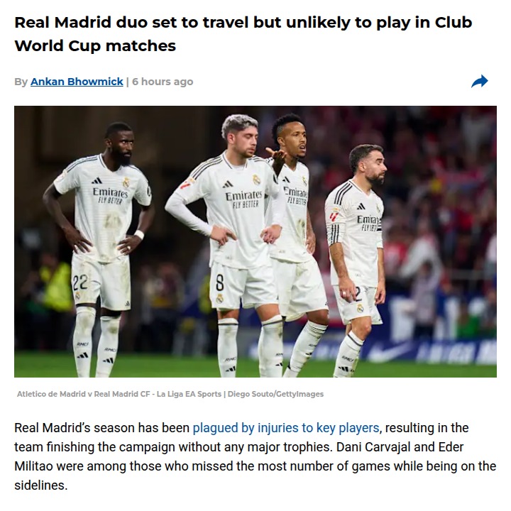 Carvajal & Militao Travel, But Will They Play?