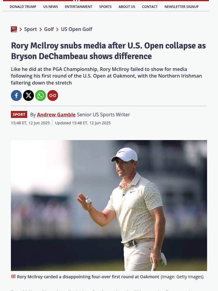 Rory Ducks the Mics After Oakmont Meltdown