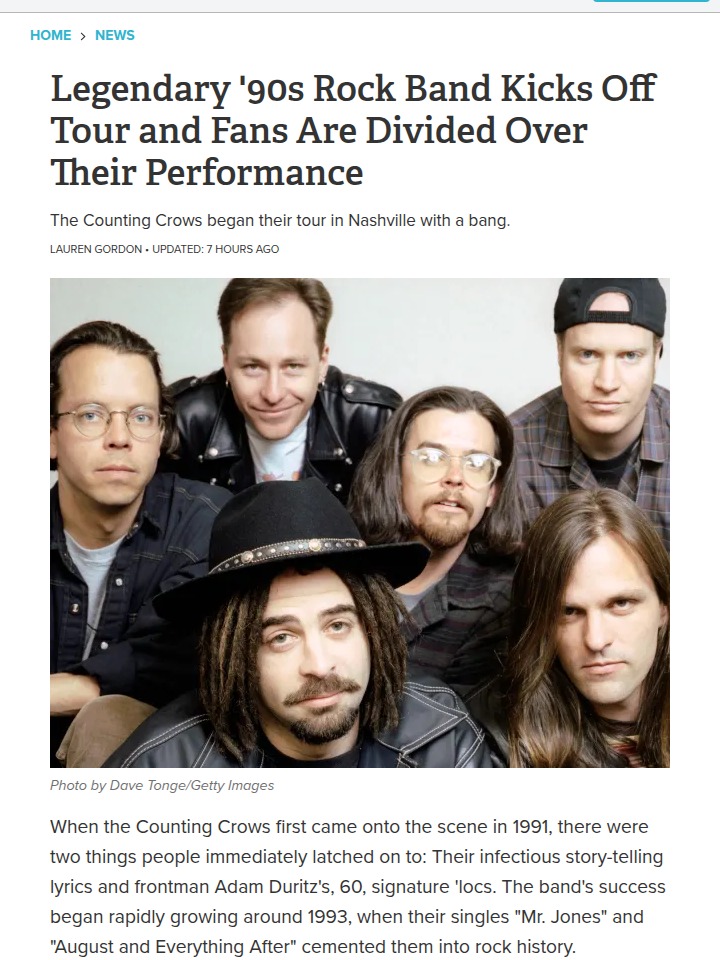 Counting Crows Tour: Adam’s Voice Still 🔥?