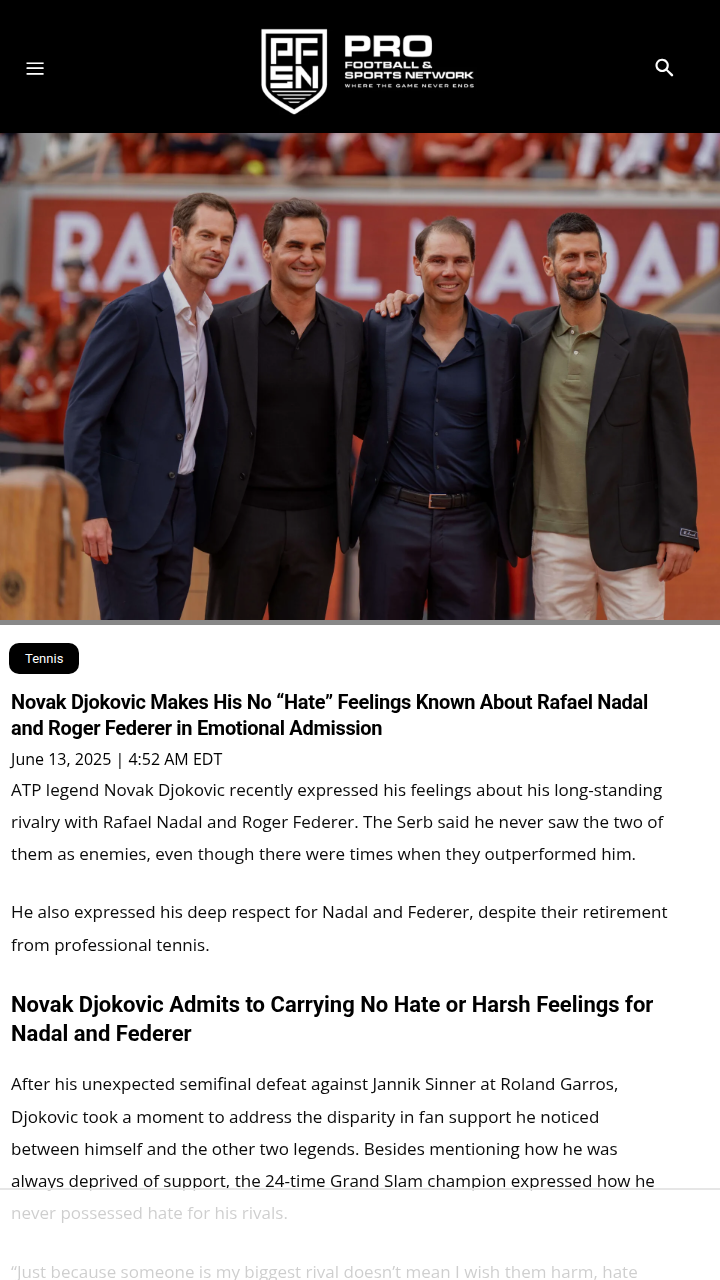 Djoker Opens Up on Nadal & Fed Rivalry