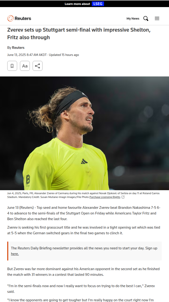 Zverev vs Shelton: Grass Showdown Looms