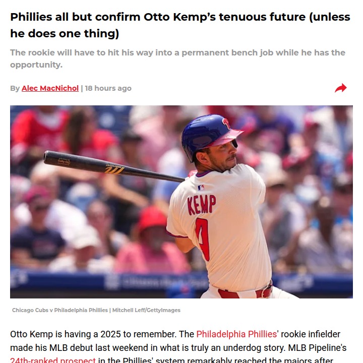 Can Otto Kemp Stick at First for the Phils?