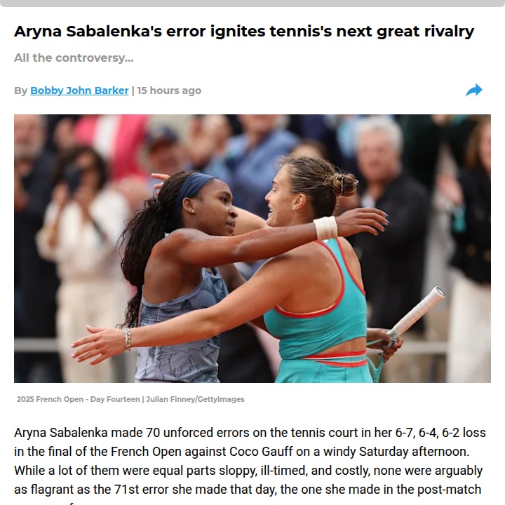 Sabalenka vs. Gauff: Rivalry Just Got Real