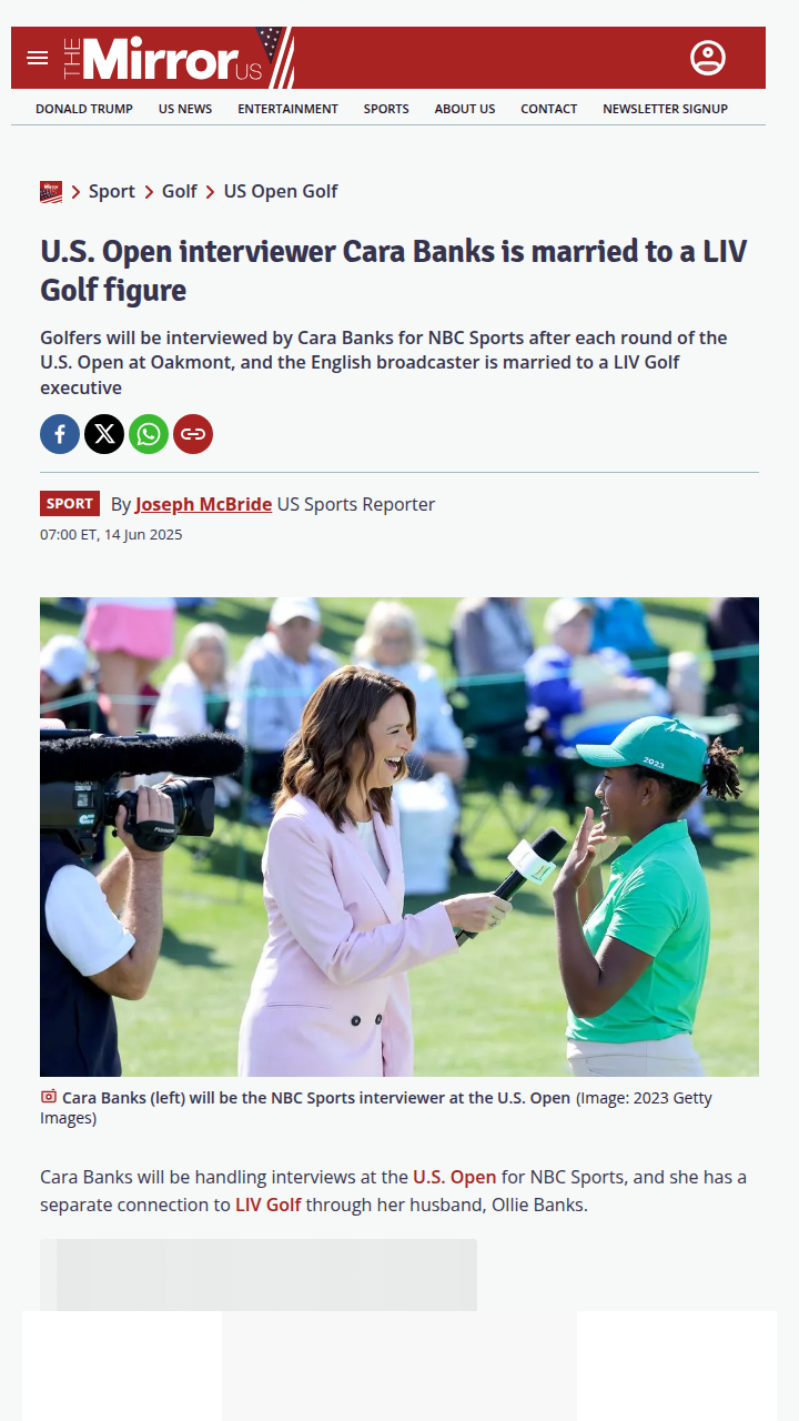 Cara Banks: U.S. Open Meets LIV Golf Ties