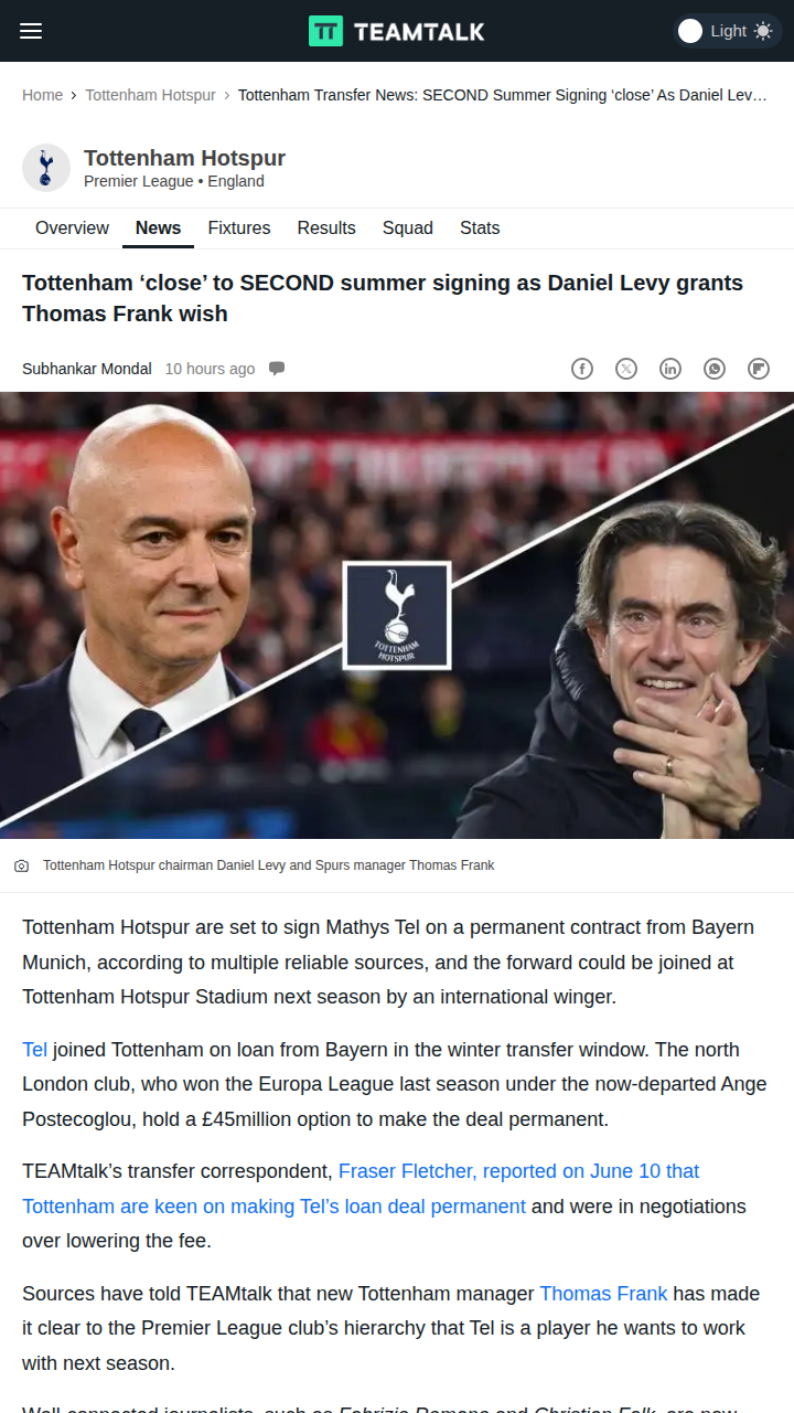 Tel Set to Stay: Spurs Win Transfer Tug