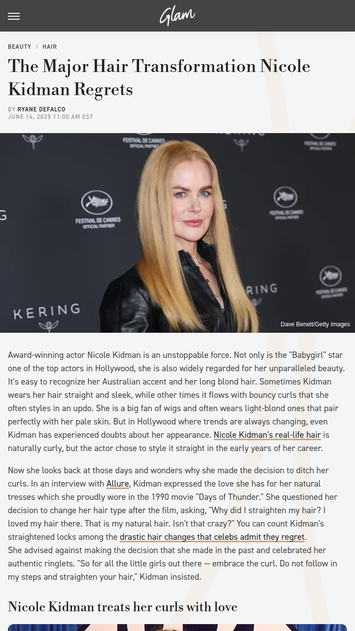 Nicole Kidman’s Curl Regret?! 😱