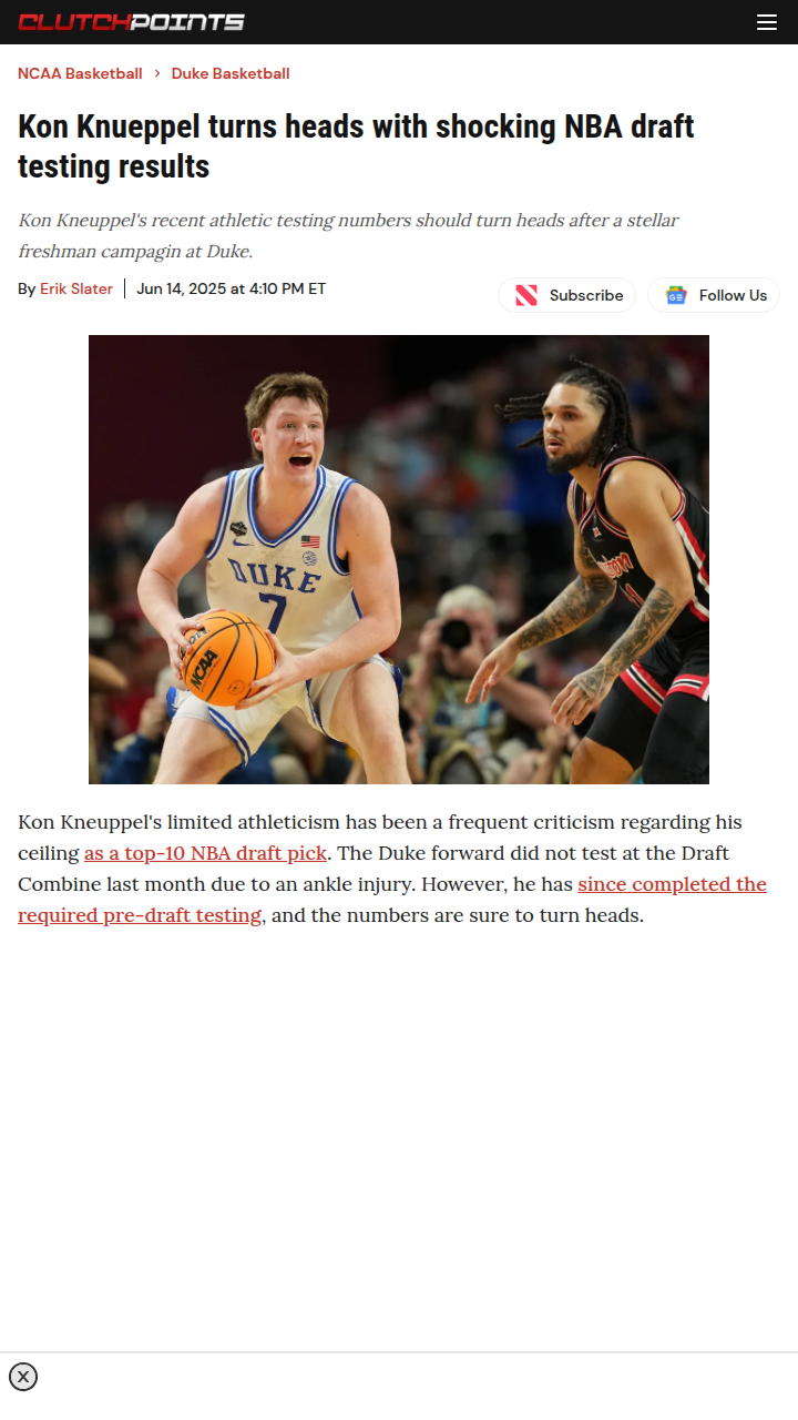 Kon Knueppel Silences Critics at NBA Combine