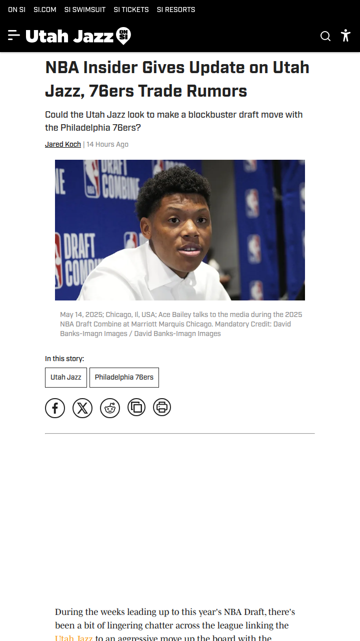 Jazz Eyeing Spurs, Not Sixers, for Draft Leap?