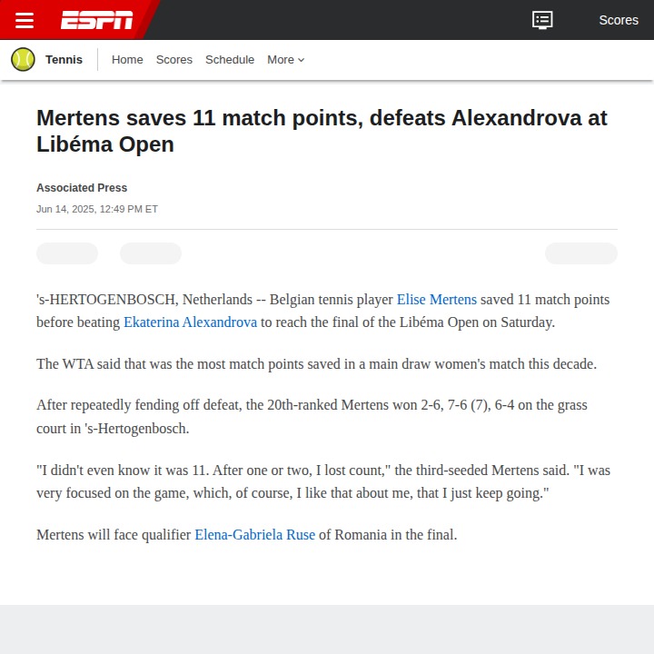 Mertens’ Epic Comeback: 11 Match Points Saved!