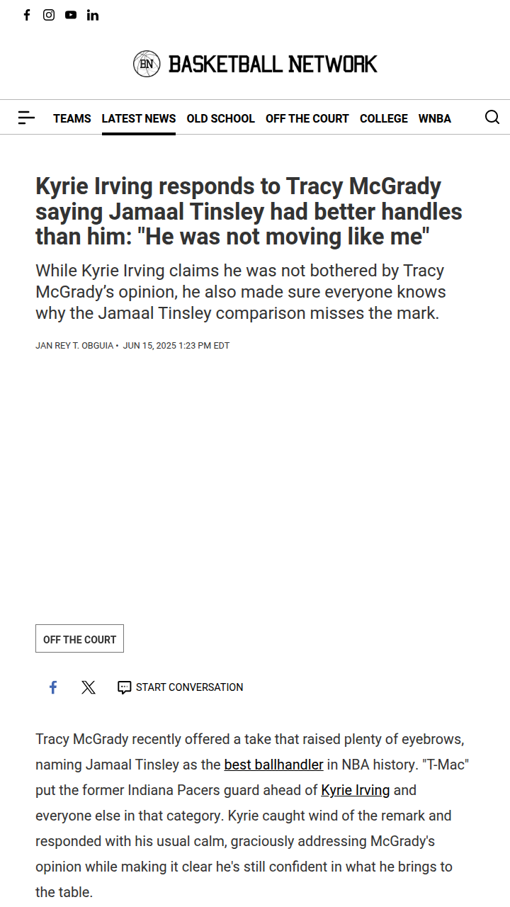 Kyrie vs Tinsley: Handle Debate Heats Up