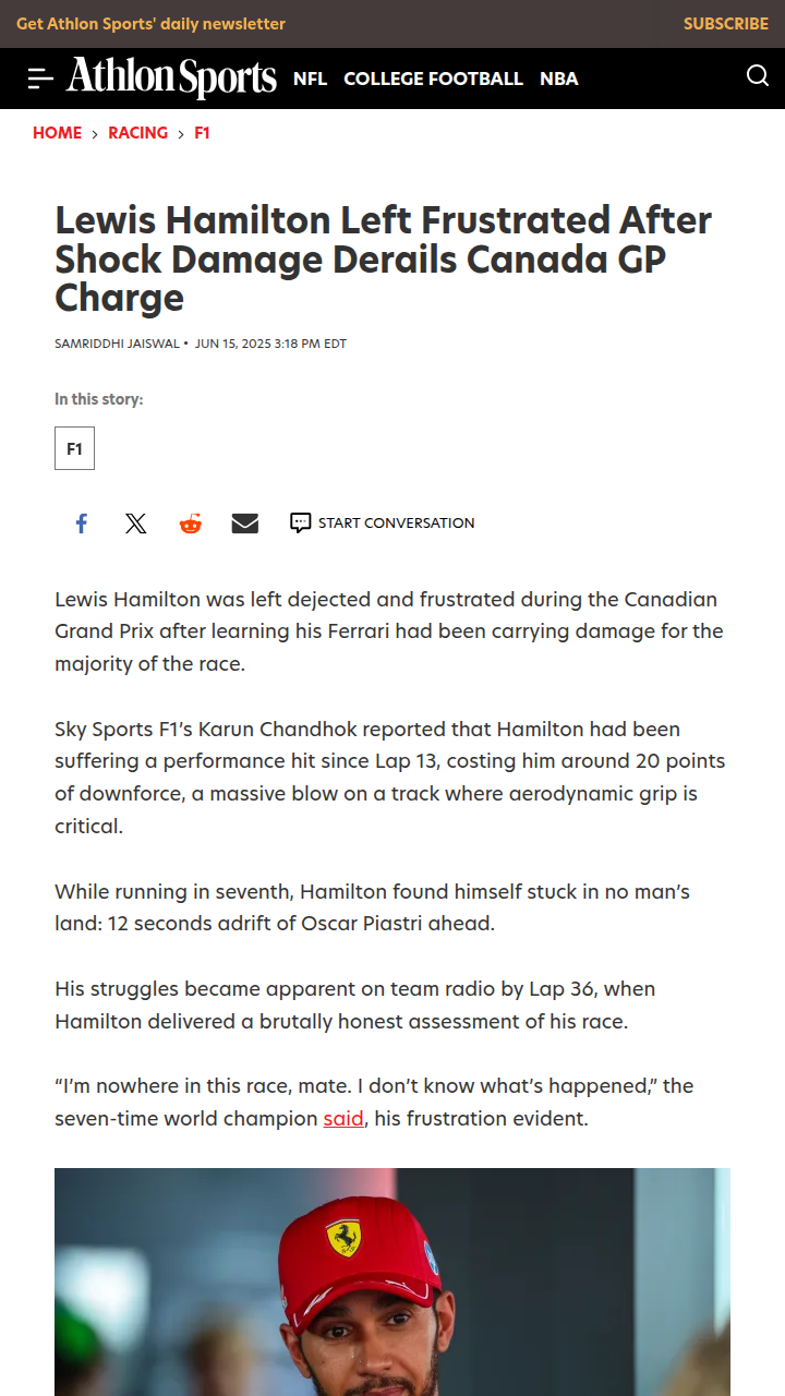 Hamilton’s Montreal Misery: Damage Drama