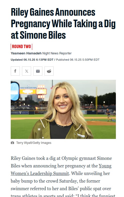 Riley Gaines Throws Shade at Biles