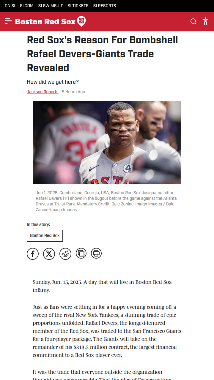 Devers Shipped West: Sox Stunner!