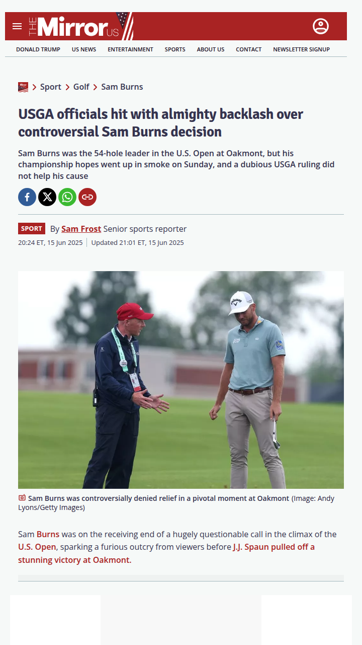 Did the USGA Rob Burns at Oakmont?