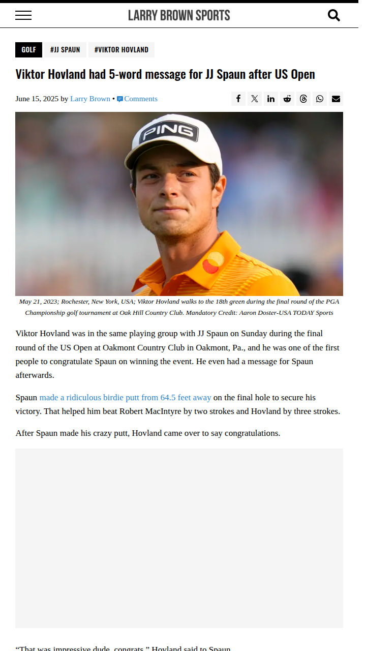 Spaun’s 64-Foot Miracle at Oakmont