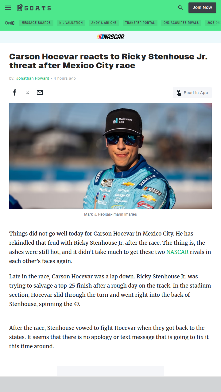 Stenhouse vs. Hocevar: Rivalry Heats Up!
