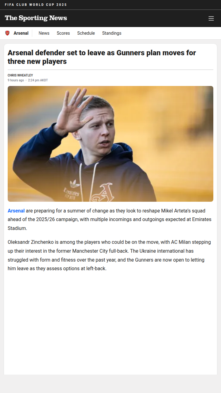 Zinny Out? Gunners’ Summer Shake-Up