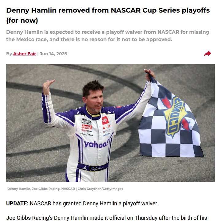 Hamlin’s Playoff Status: Waiver Watch!