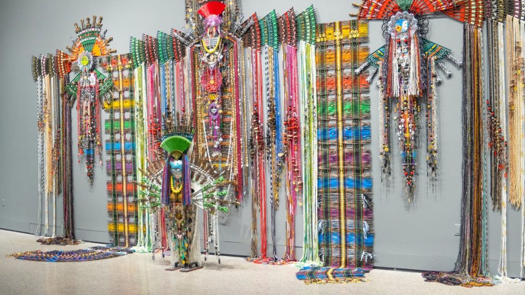 When Junkyard Finds Meet Iban Weaving in Anne Samat’s Monumental Tapestries