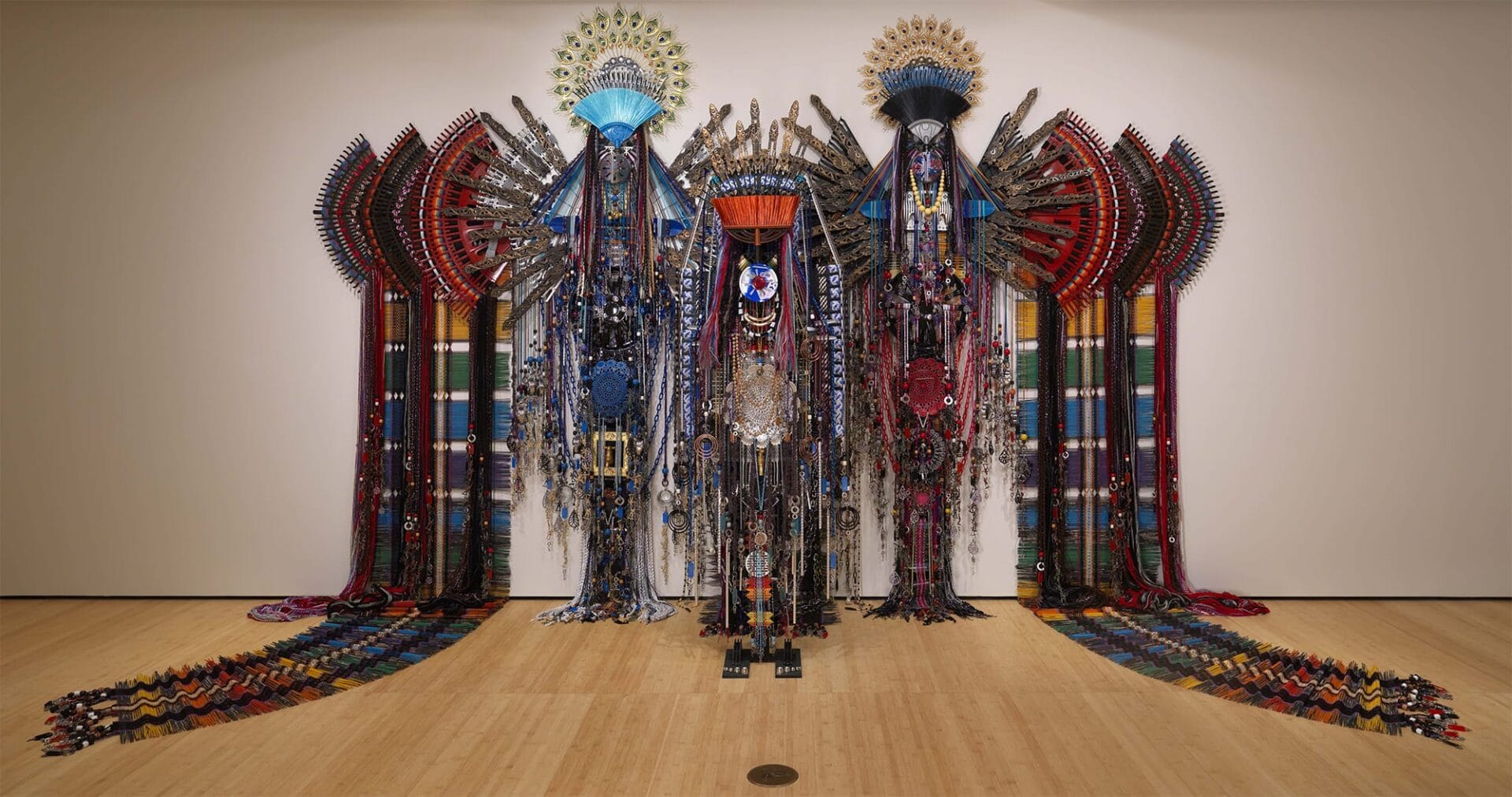 When Junkyard Finds Meet Iban Weaving in Anne Samat’s Monumental Tapestries