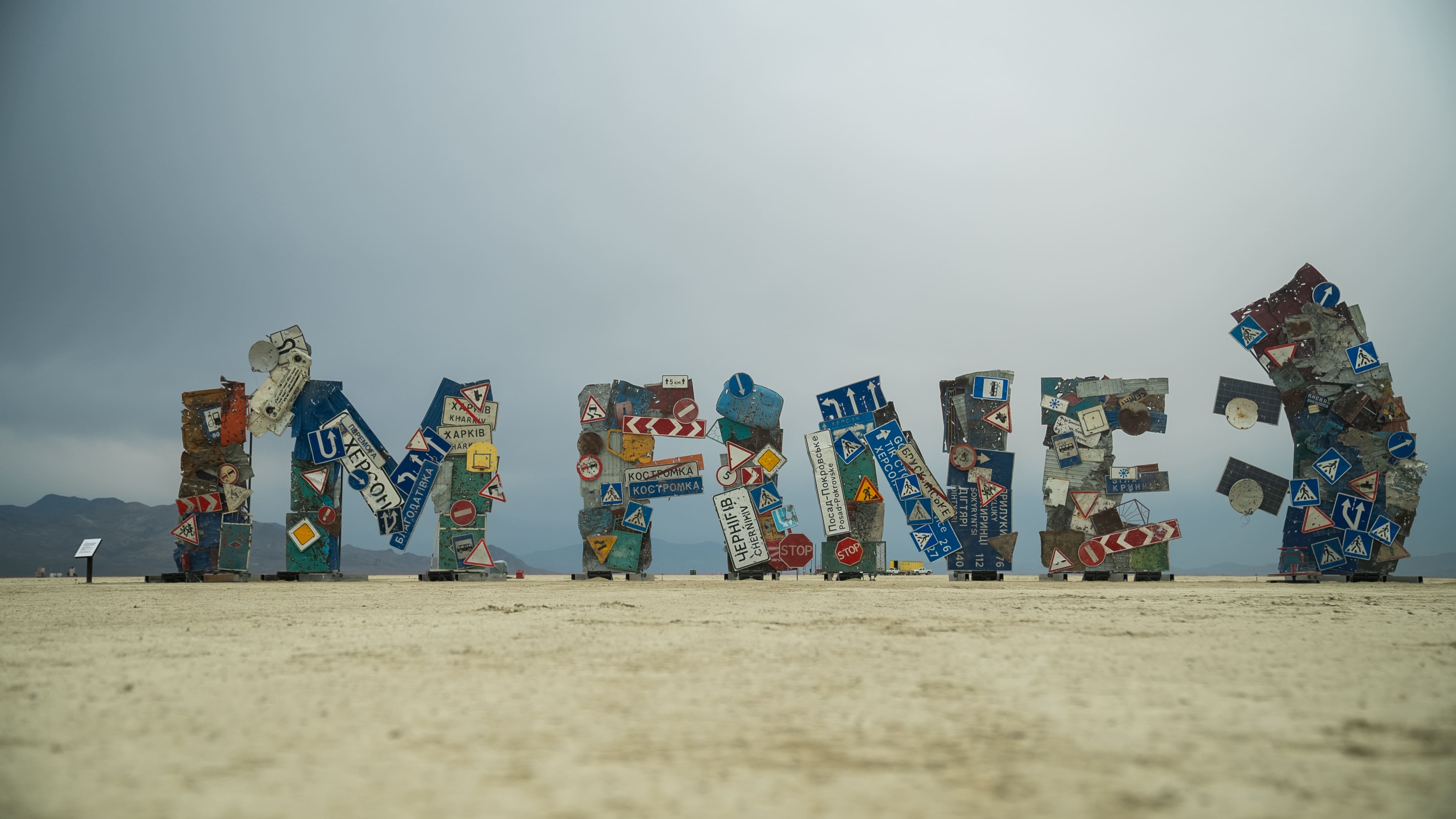 Irony in the Dust: Ukraine’s Bullet-Riddled ‘I’m Fine’ Rises at Burning Man