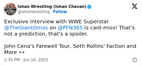Omos Fires Back at Cena’s ‘Ruin Wrestling’ Claim