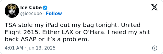 Did TSA Really Snatch Ice Cube’s iPad?