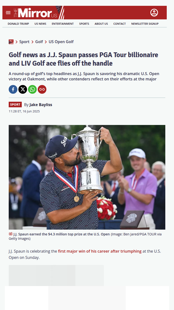 Spaun’s 65-Foot Stunner Steals U.S. Open