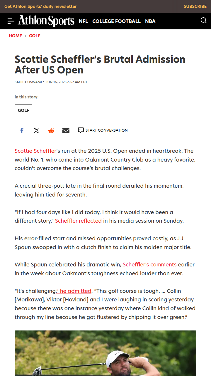 Scheffler’s Oakmont Slip: What Went Wrong?