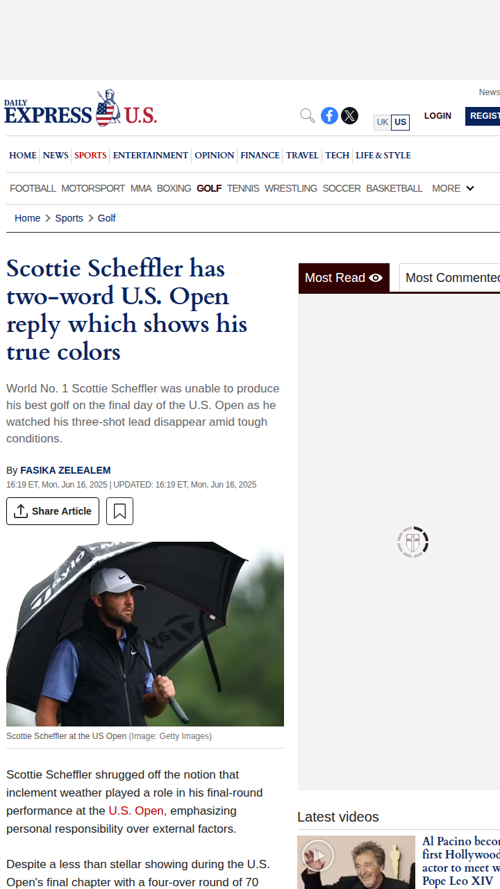 Scheffler’s ‘Outdoor Sport’ Response Sparks Debate